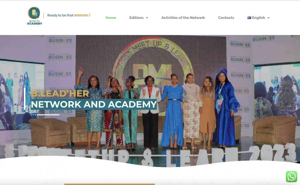 Screenshot of the website B.Lead’Her