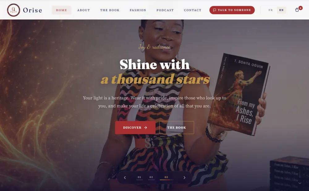 Screenshot of the website Orise Empire