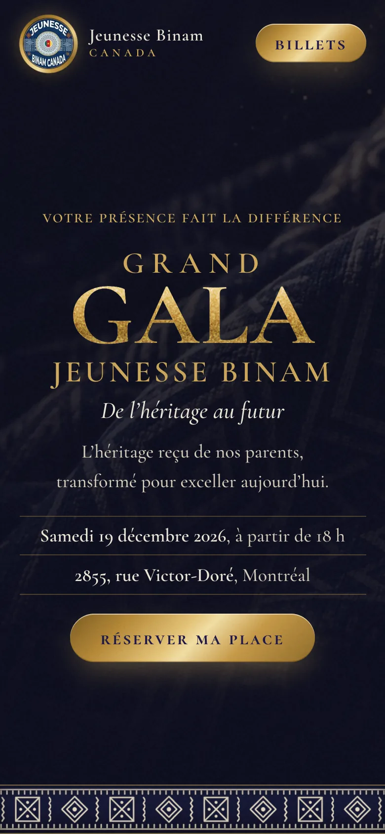 La page de vente sur un téléphone